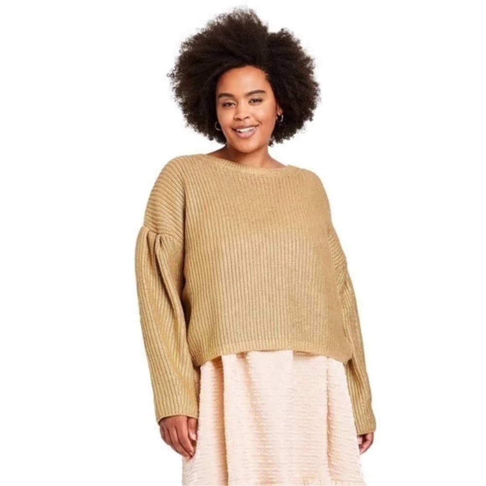 Kika Vargas x Target Metallic Gold‎ Back Tie Limited Edition Sweater Women's | L - Picture 14 of 15